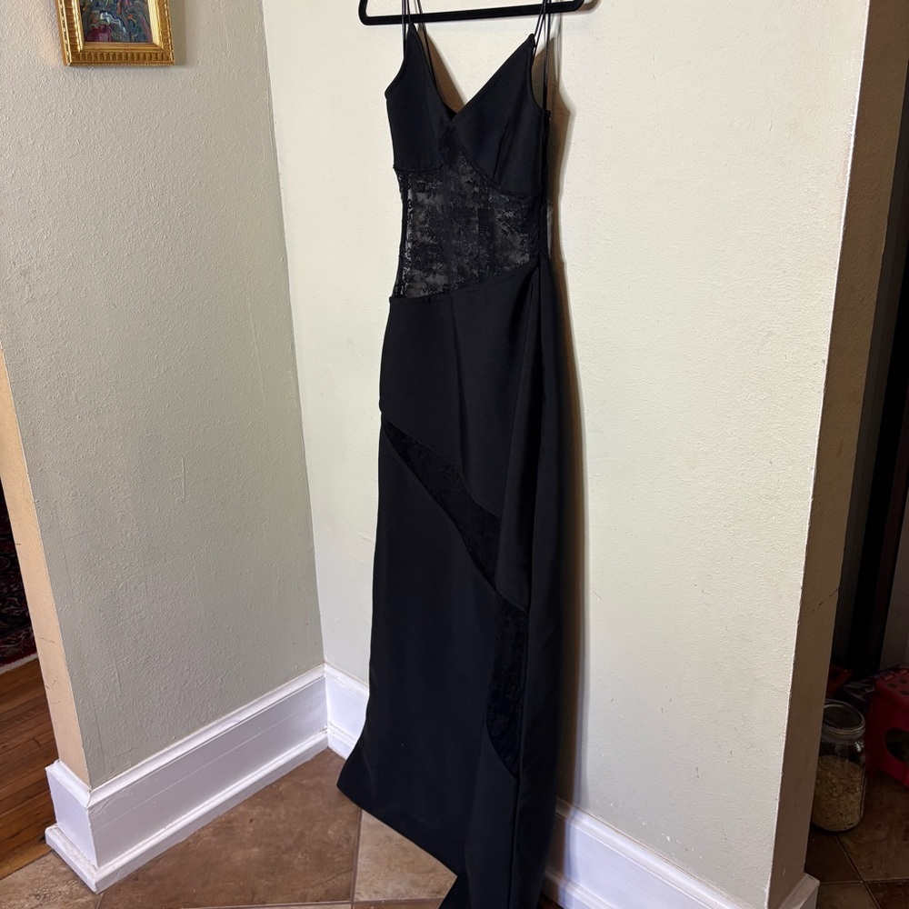 Fashion Nova Black Lace-Panel Maxi Dress Medium - Picture 2 of 9